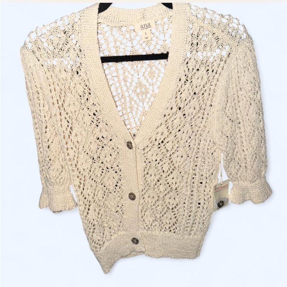 a.n.a Ivory Open Knit Cardigan